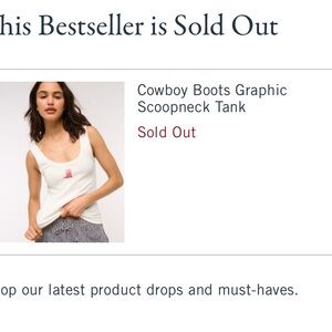 Abercrombie & Fitch White Tank Top with Red Boot Design